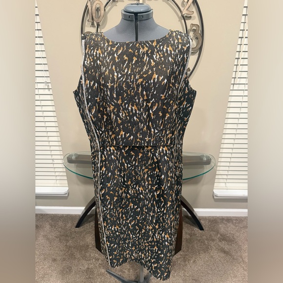 Lafayette 148‎ New York Elegant Black and Brown Women's Dress Size 16 NWT - Picture 1 of 6